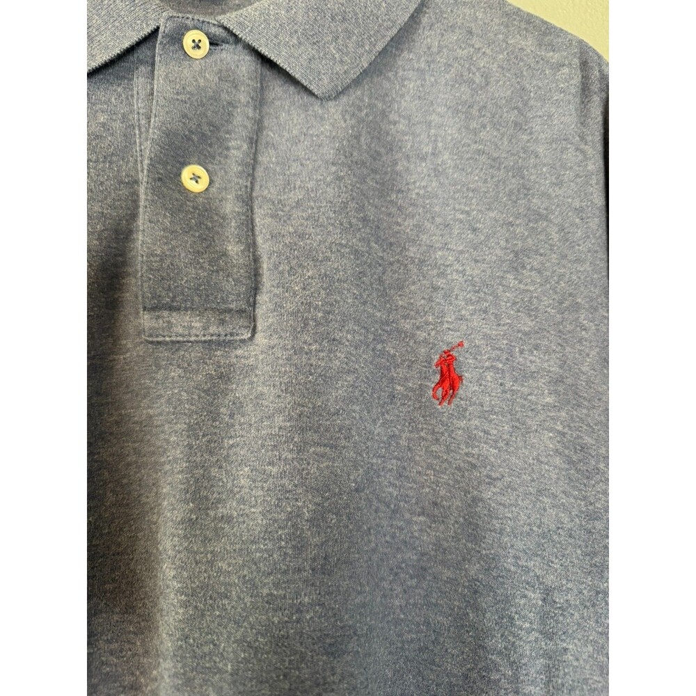Polo Ralph Lauren Long Sleeve Polo Shirt Men’s 2XL Classic Preppy Pony Blue - Picture 5 of 8